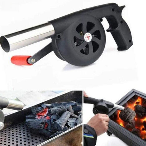 Lntyq Manueller Grill-Luftbläser, Grill-Feuerbläser, Handkurbelwerkzeug zum Kochen im Freien, Picknick, Camping