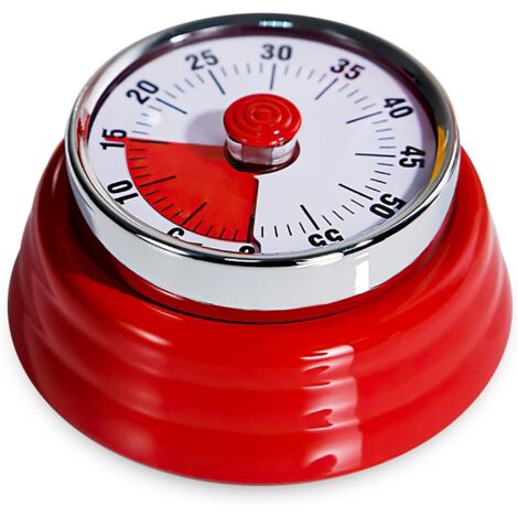 Lntyq Mechanischer Küchentimer – adsorbierbarer magnetischer Timer – 60-Minuten-Countdown-Timer für Klassenzimmer, Hausaufgaben, Kochen, Fitness, Backen, 7,3 x 7,3 x 3,6 cm