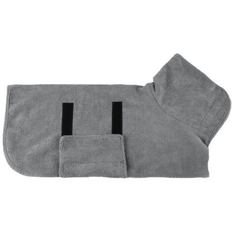 Lntyq Mikrofaser-Hundebademantel, Hundebademantel, extra saugfähiges und schnell trocknendes Hundehandtuch mit Klettverschluss, verstellbarer Hundebademantel für große, mittelgroße und kleine Hunde,Gr