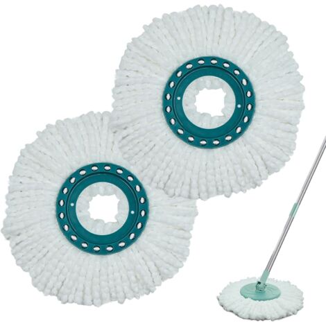 Lntyq Mikrofaser-Mopp, kompatibel mit Leifheit Clean Twist Disc Mop-Systemen, Ersatz-Moppköpfe, hochsaugfähige Mikrofaser, geeignet für alle Bodentypen, Weiß, 2 Stück