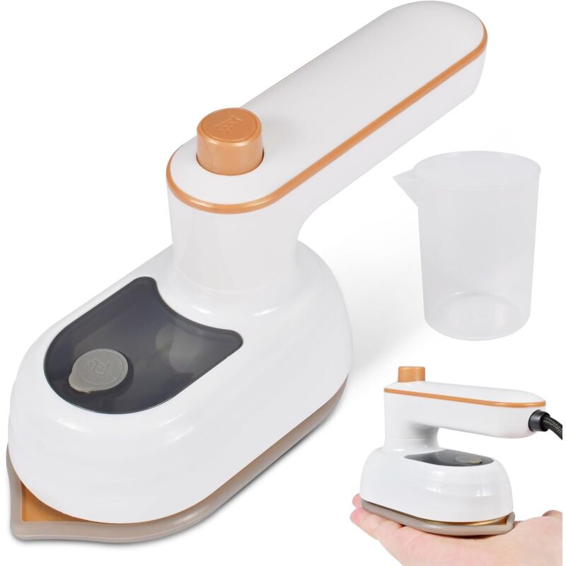 Mini Fer à Vapeur, Mini Fer à Repasser Pliable, Fer à Repasser de Voyage, fer à vapeur portable, Fer à Main, 180 ° Rotatif avec Réservoir D'eau 50ml,