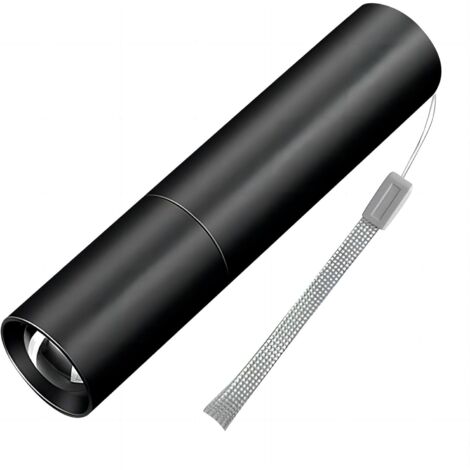 Lntyq Mini-LED-Taschenlampe, wiederaufladbar, hohe Helligkeit, tragbar, 1200 Lumen, wasserdicht, zoombar, mit USB-Kabel, ideal für Camping, Wandern, Radfahren usw.