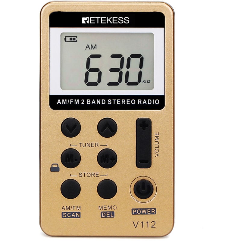 Lntyq - Mini Radio Portable, Radio fm am Rechargeable, Baladeur, Minuterie de Sommeil, Prise Casque, d'Extérieur, de Sport, Cadeau de Noël