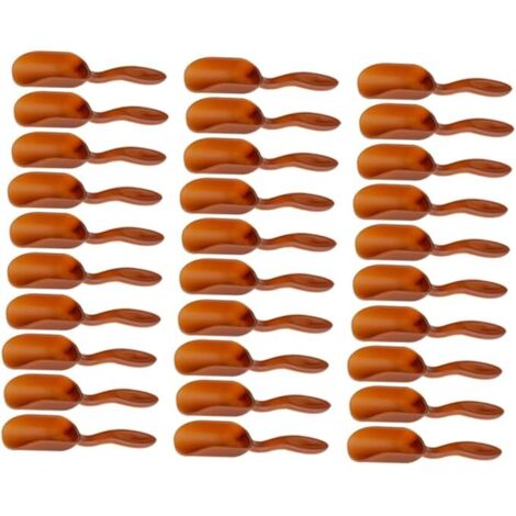 Lntyq Miniatur 30 Stück Dessertlöffel, Holzlöffel, Tee, magnetische Büroklammerhalter, Süßigkeitenlöffel, Zen-Gartenlöffel, Werkzeuge, Erde, Mini-Eimer, Rot, hohe Qualität