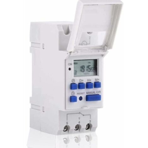 Lntyq Minuteur Numérique LCD Programmable Hebdomadaire avec 16 Programmes On/Off, Interrupteur Horaire 220V
