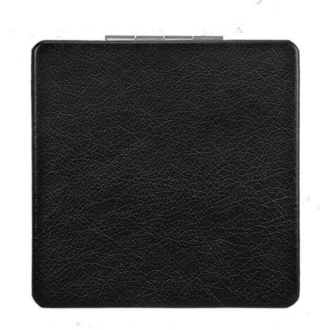 Lntyq Miroir de courtoisie compact de qualité supérieure pour homme, femme et fille, miroir de maquillage de voyage noir pour poche, sac à main, miroir cosmétique pliable double face
