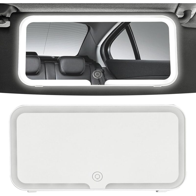 Lntyq - Miroir De Courtoisie Pour Pare-soleil De Voiture à led Miroir De Maquillage Voiture Chargement usb Miroir De Maquillage De Voyage Avec 3