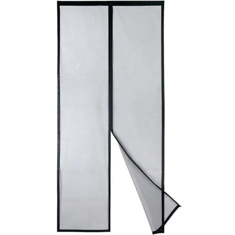 Lntyq Moustiquaire Magnétique Pour Porte – Maille Ultrarésistante, Joint Magnétique de Haut en Bas, Fermeture Automatique, Garde l'Air Frais à l'Intérieur(120x210 CM, Noir)