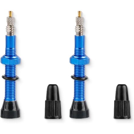 Lntyq MTB Tubeless Ventil 60 mm, 2 Stück 60 mm Tubeless Ventile Tubeless Ventile MTB Ventilschaft Fahrradventile für Fahrradreifen, Blau