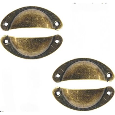 Lntyq Muschelgriff, 4 Stück Retro Muschelgriff Schubladengriff Möbelgriff für Kleiderschrank Kleiderschrank Schubladen