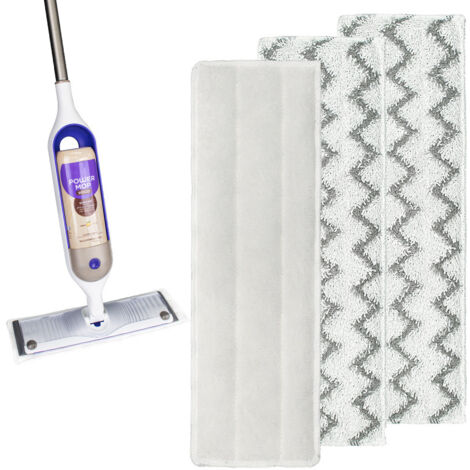 Lntyq Nachfüllpads für Swiffer PowerMop Spray Mop, wiederverwendbare Nachfüllpads, elektrischer Mopp-Ersatzkopf, Mikrofaser-Reinigungspads für die Bodenreinigung auf mehreren Oberflächen (3 wiederverw