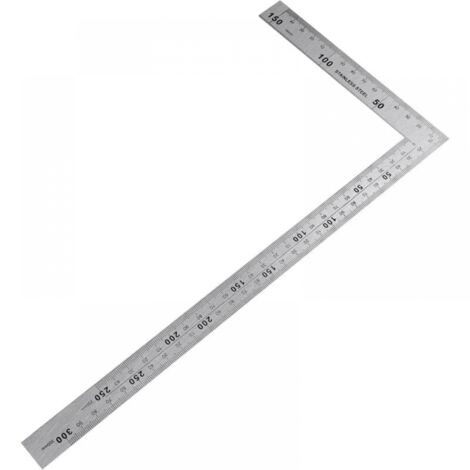 Lntyq Nähwinkel, Zimmermannswinkel, Metall, Tischlerwinkel, Edelstahl, quadratisches Lineal, 150 x 300 mm, 90 Grad rechtwinkliges Edelstahl-Lineal für Zimmermann, Ingenieur, Handwerker, Dachdecker