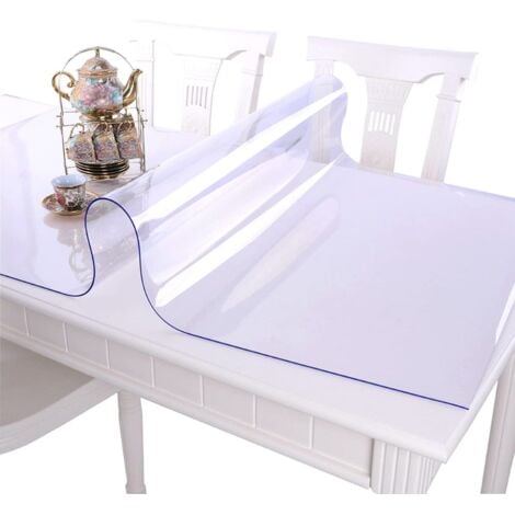 Nappe En PVC Transparent Film De Table Protection De Table, Imperméable Résistant à L'huile Antidérapant,Tailles Et Épaisseurs Au Choix,Rectangle (Taille:35x195cm/13.8x76.8in,Épaisseur:3mm