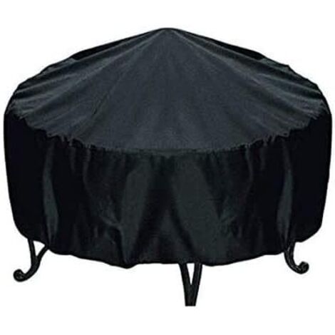 Lntyq Noir Rond Foyer Coque protégé Contre la poussière étanche d'extérieur Jardin terrasse Housse de Protection avec Cordon de Serrage pour réchaud(8636cm)