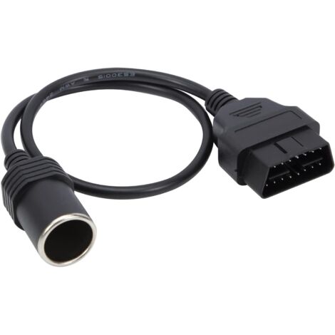 Lntyq OBD2 16 Pin auf Buchse Zigarettenanzünder-Steckdose Stromkabel 18 AWG