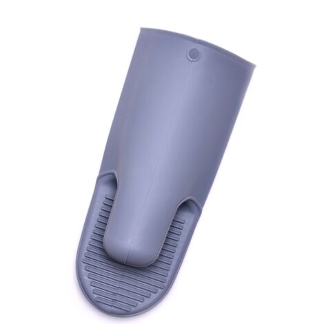 Lntyq Ofenhandschuhe aus Silikon, hitzebeständige Ofenhandschuhe, rutschfeste Ofenhandschuhe, wasserdichte, dicke Ofenhandschuhe, extra langer Küchenhandschuh zum Kochen und Grillen (grau)