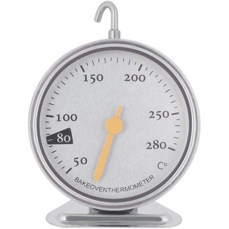 Lntyq Ofenthermometer, 50 ℃ bis 280 ℃, Edelstahl, großes Zifferblatt, langlebiges Küchenofenthermometer