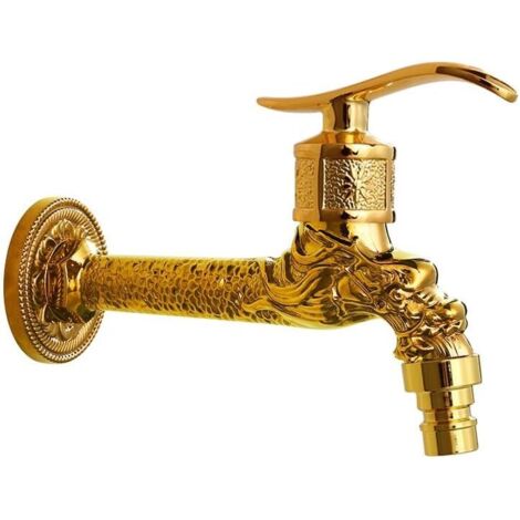 Lntyq One in Two Out Vierpunkt-Waschmaschinen-Wasserhahn aus Kupfer mit Schnellöffnung für Damen, Wasch-Spritzpistolen-Set für Damen, Gold, lang, Waschmaschinen-Wasserhahn