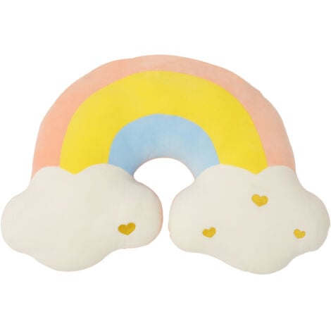 Lntyq Oreiller arc-en-ciel, oreiller en peluche mignon, jouet doux pour filles, oreillers décoratifs pour chaise de canapé (arc-en-ciel)