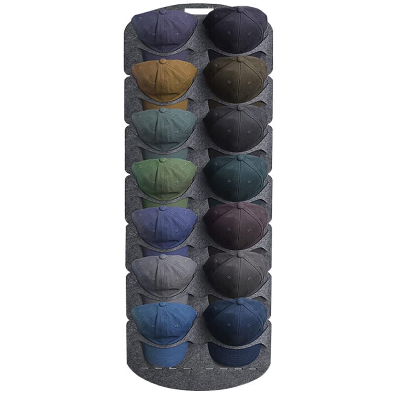 Lntyq - Organiseur de chapeau en feutre avec 14 poches, support de casquette de baseball, support de chapeau visible pour casquettes de baseball
