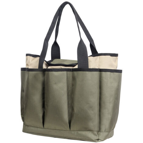 Lntyq Oxford-Stoff-Werkzeugtasche, Gartenwerkzeugtasche zur Aufbewahrung von Gartenwerkzeugen - Grün