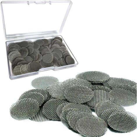 Lntyq Packung mit 150 Edelstahlfiltern (20 mm), Rohrfilter, silberfarben