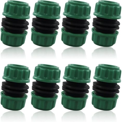 Lntyq Packung mit 8 Schnellkupplungen für 1/2"-Schlauch, Kunststoff-Verlängerungskupplungen für den Garten (grün)