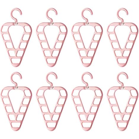 Lntyq Packung mit multifunktionalen Dreieck-Kleiderbügeln, drehbaren, rutschfesten Kleiderbügeln, geeignet zum Aufhängen aller Arten von Kleidung (Rosa)