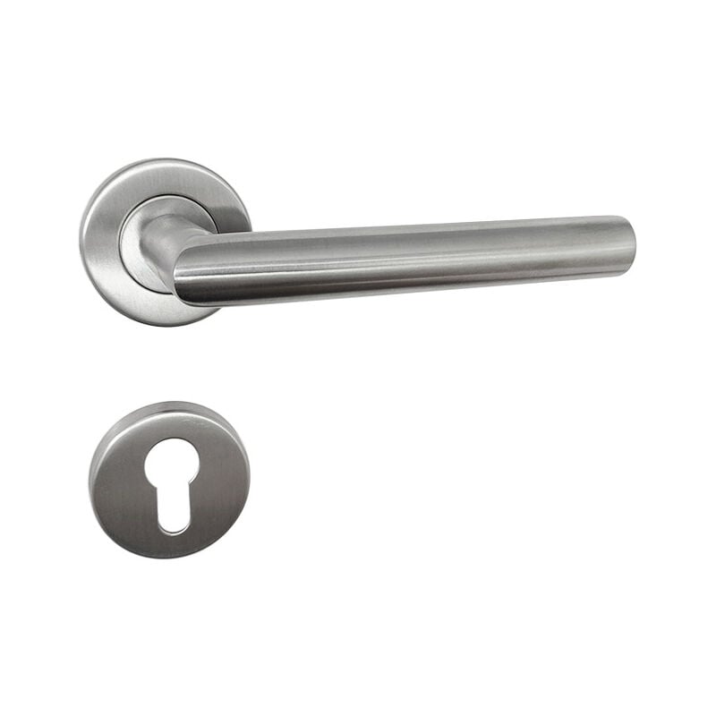 Paire de poignées de Porte sur Rosace inox, 6mm ,Paire de rosaces inox pour Porte d'entrée - Lntyq