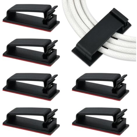 Lntyq Panel-Kabelclips, 50 Stück, selbstklebende Kabelclips, selbstklebende Desktop-Kabelmanagement-Clips, selbstklebende Kabelmanagement-Clips, Draht-Organizer-Clips, Innendurchmesser 3 cm