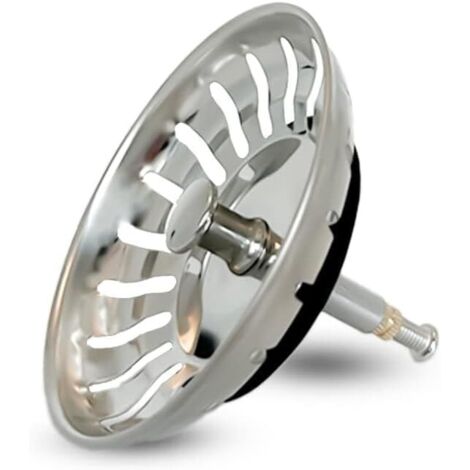 Lntyq Panier Pour Bonde d'Évier de Cuisine Avec goupille réglable - Crépine Universelle Acier Inoxydable, Bouchon Panier Pop-Up - Lavable Lave-vaisselle, Ne se Bouche & Ne Déborde Pas - 82 mm