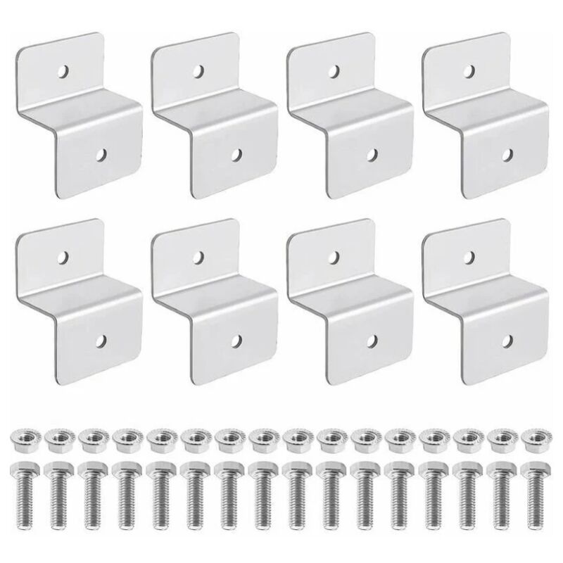 Lntyq - Panneau Solaire en z, 8pièce Panneaux Solaire Support en Aluminium Conviennent aux Véhicules Récréatifs aux Toits, Montage de Panneau Solaire