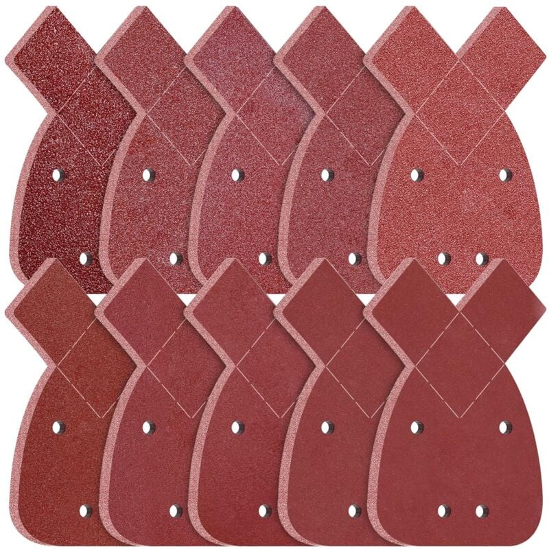 Papier Abrasif pour Ponceuse 4 Trous 100 Pièces mit 2 Tips Grain 40 60 80 100 120 180 240 320 400 600 pour Ponceuses de Détail - Lntyq