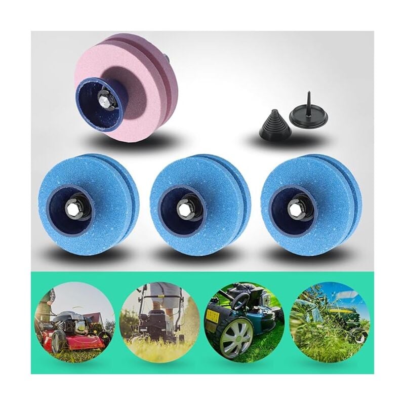 Lntyq - Paquet de 4 pierres à aiguiser Double couche pour tondeuse à gazon, affûteur de forets, équilibreur pour perceuse électrique, perceuse à main