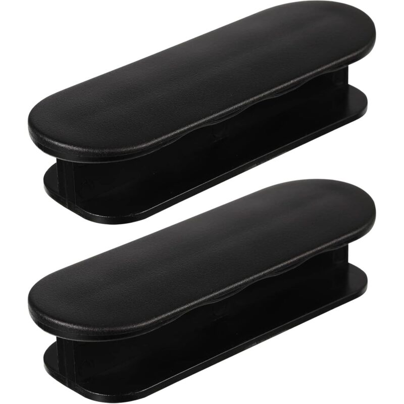 Lntyq Paquete de 2 tiradores adhesivos para puertas de balcón, patio, exterior, cajones, muebles, puertas de cristal y ventanas (negro)