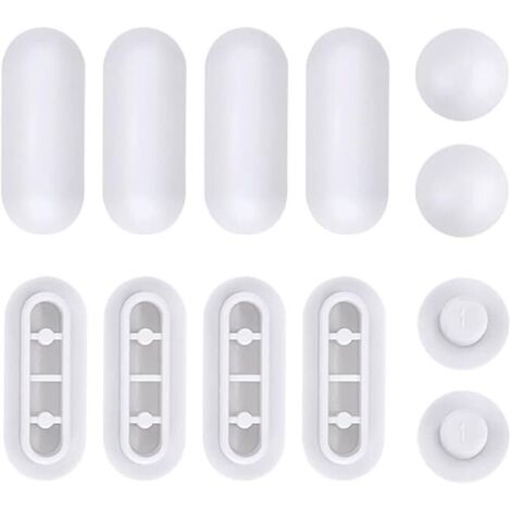 Lntyq Pare-Chocs für Toilettensitze, 12 Stück Pare-Chocs-Toiletten, Pare-Chocs in Kautschuk zum Austausch, All-in-One-Schokolade für Anti-Fruit-Coussin-Wasserfalle, weiß