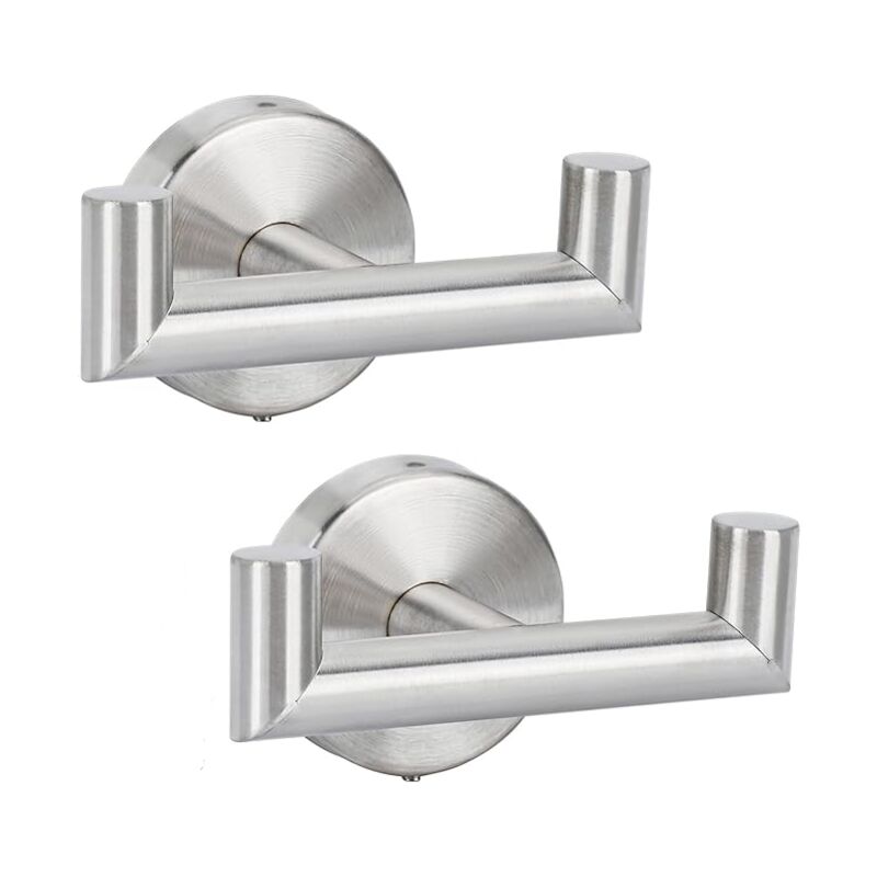 Lntyq - Patere Murale, 2 Pièces Accroche Serviette Salle de Bain, Porte-Manteau Mural, Crochet Mural a Visser, Crochet Porte Serviette en Acier