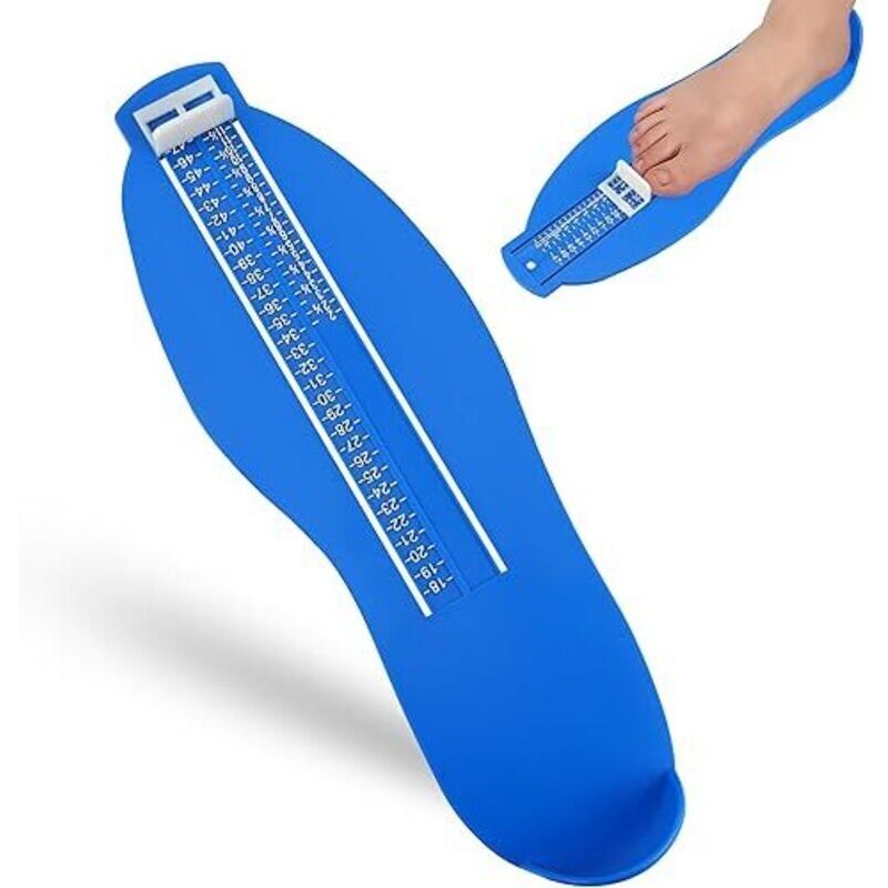 Pedimetre Enfants et Adultes, Pointure Chaussure Mesurer Pied Dispositif de Mesure pour Déterminer la Pointure 18 à 47 et Ruban à Mesurer 1.5m(Bleu)