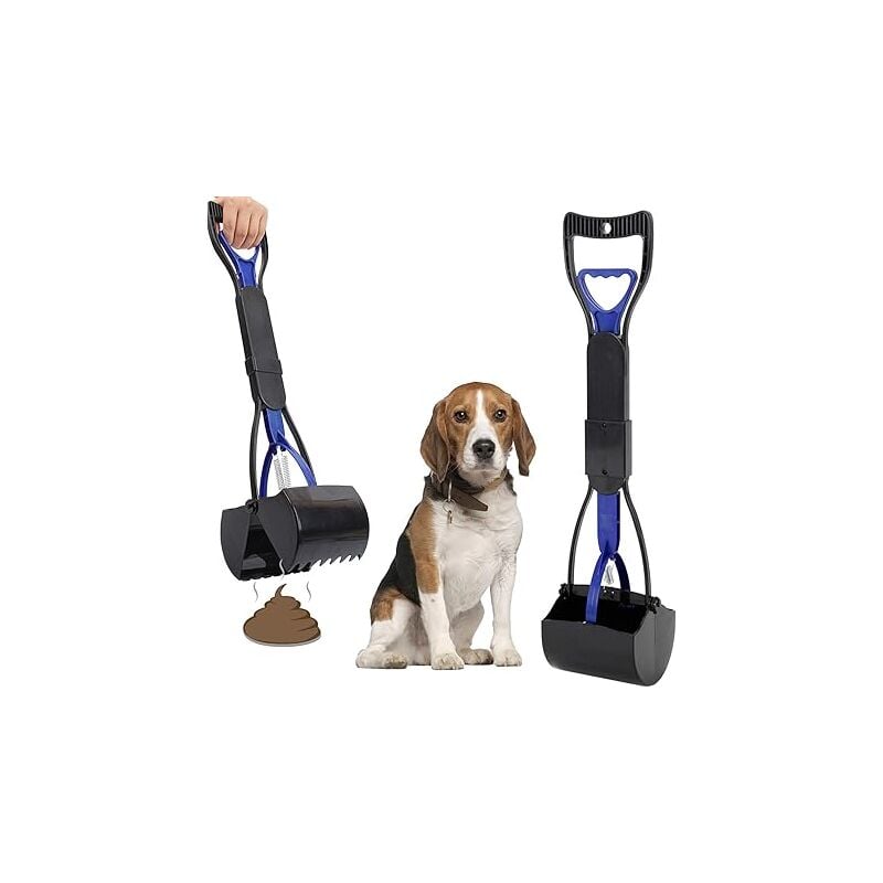 Lntyq - Pelle à déjections pour Animal Domestique, ramasse-crotte, 61 cm Pouce Long Manche Solide Pince dentelée Nettoyage Pickup déjections Canines