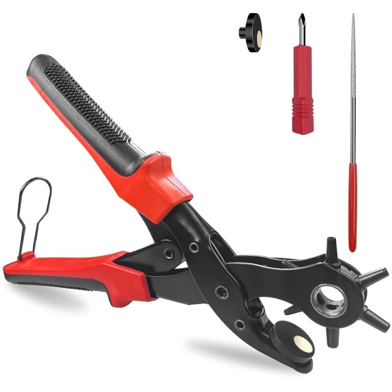 Lntyq - Perforatrice ronde de 2 à 4,5 mm avec 6 tailles de perforation, pince professionnelle rotative pour trous de ceinture en cuir pour cartes,