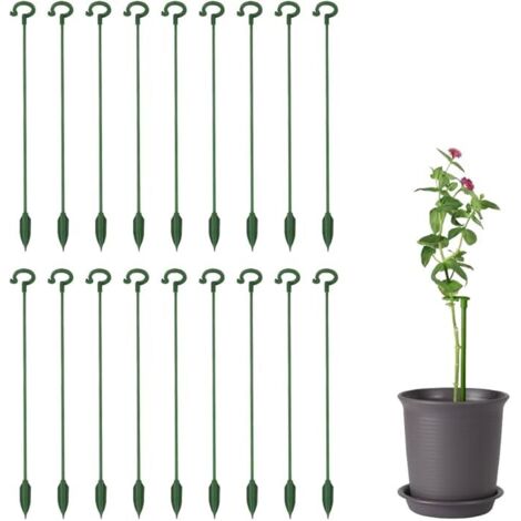 Lntyq Pflanzenstütze, 18-teilig, Pflanzenstütze für den Innenbereich, 27 cm, Pflanzenstäbe, Stützstäbe, Pflanzenwachstumsfixierung für Orchideen, Pfingstrosen, Lilien, Rosen usw.