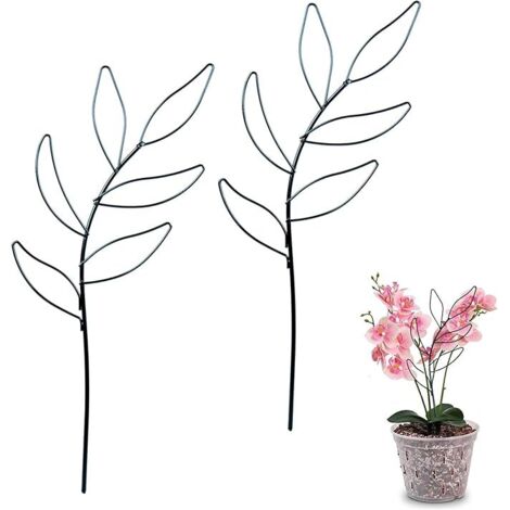 Lntyq Pflanzenstütze für den Innenbereich, Pflanzenstütze für Kletterpflanzen im Innenbereich, Kletterpflanzenstütze aus Metall, verwendet für Monstera, Reben, Topfpflanzen und Blumen, 2 Stück, schwar