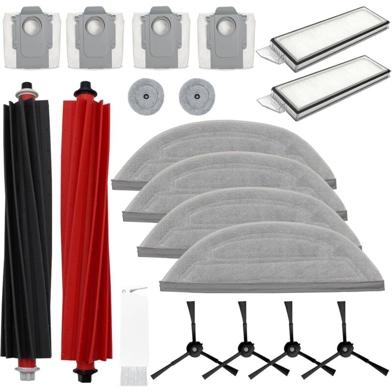 Pièces de rechange pour Roborock S8 MaxV Ultra - Kit de 19 accessoires comprenant des brosses latérales, des brosses principales, un filtre, des sacs
