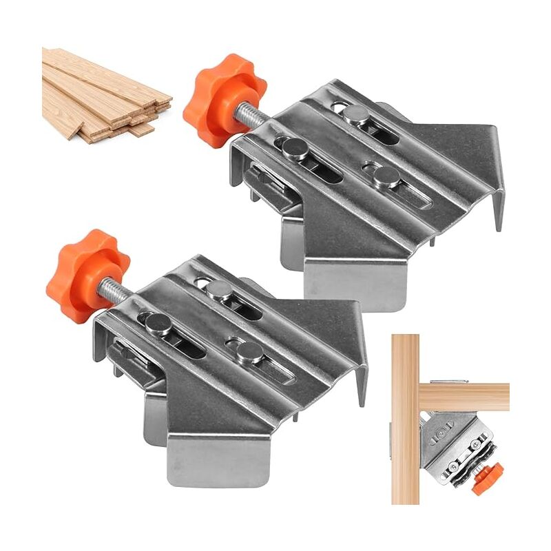 Lntyq - Pince à angle droit Pince d'angle à angle droit de 90 degrés avec mâchoire pivotante réglable en acier inoxydable pour le travail du bois,