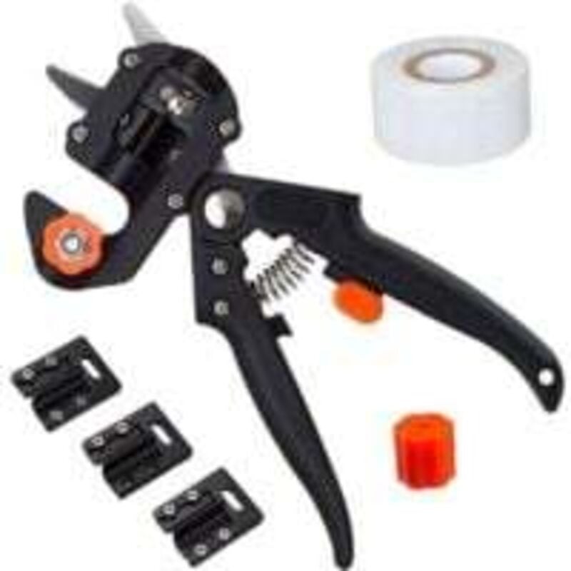 Pince à Greffer Professionnelle d'Arbres Fruitiers, Sécateur Ciseaux de Jardinage pour Greffage de Plantes avec 1 Rouleau de Ruban et 3 Lames de