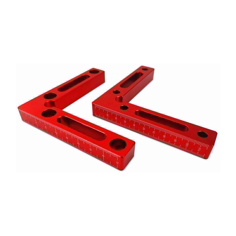 Lntyq - Pince de menuisier à angle droit 90 ° 11,9 x 11,9 cm en forme de l pour cadre en alliage d'aluminium avec règle de fixation d'angle pour le