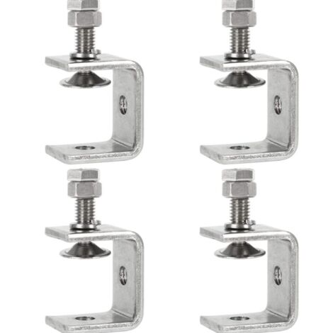 Lntyq Pince Robuste Acier Inoxydable,4PCS Serre-Joints C,0-25mm Pince C Robuste,Pince Fixation Travail Bois,Tiger Clamp avec Large Mâchoire pour Travail Bois Bricolage, Soudage,l'Ébénisterie