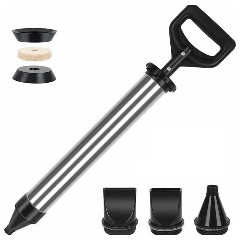 Pistolet à coulis pour mortier en acier inoxydable - Seringue à mortier - Pompe à mortier à main - Seringue à mortier avec 4 buses - Lntyq