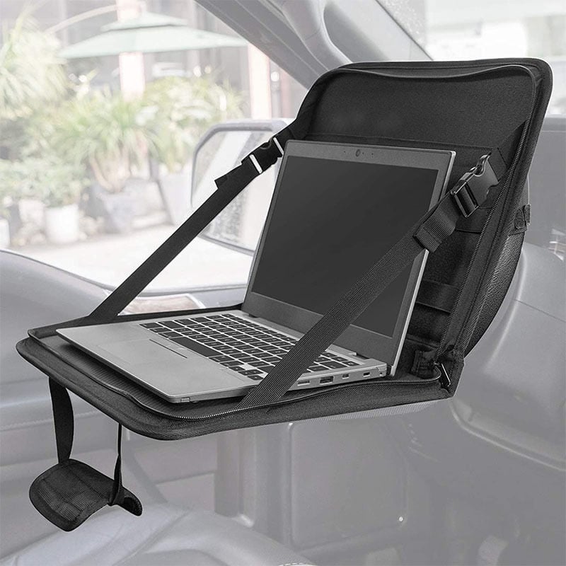Lntyq - Plateau de volant de voiture, table pour ordinateur portable avec porte-gobelet, organisateur de voiture, plateau de salle à manger pliable