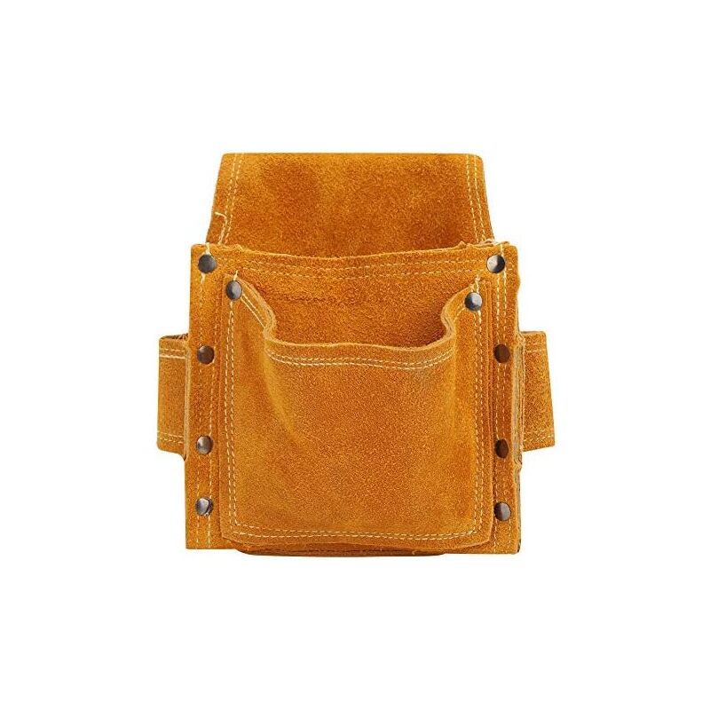 Lntyq - Pochette à outils multifonctionnelle, sac à outils de ceinture, sac à outils épais, sac banane, matériel en cuir de vache durable, rangement
